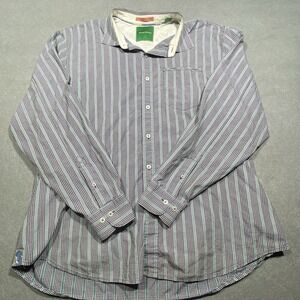 Tommy Bahama Mens XXL Cotton Long Sleeve‎ Button Down Blue Patterned Dress Shirt